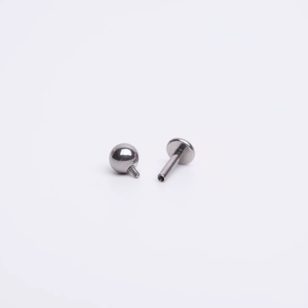 16g Titanium Labret Studs Piercing Internally Threaded Jewelry Stone